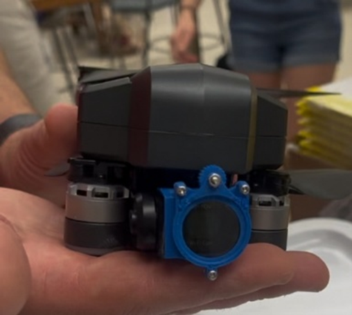 Assembled lens mount installed on UAV